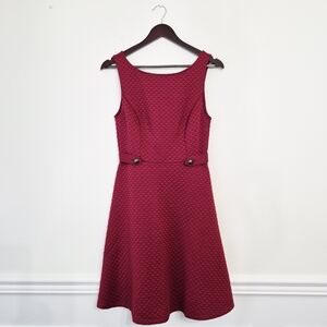 Modcloth Textured Sleeveless Mini Dress - Burgundy